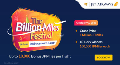 The Billion Miles Festival TBMF Jet Airways